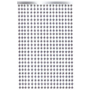 Silver Star Tinsel Fringe Backdrop Foil Curtain 1m x 2m - Wall Hanging Party Decorations.