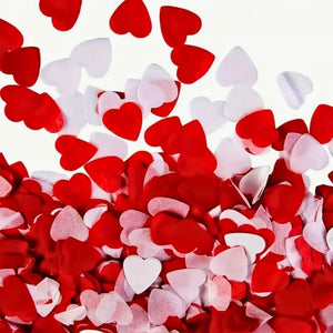 Red & White Heart Paper Confetti Table Scatters 20g
