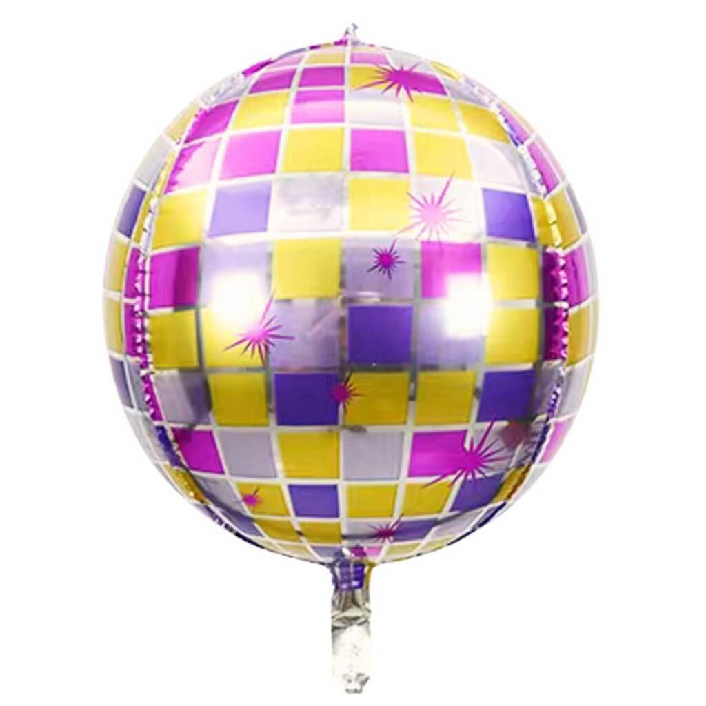22-inch Hot Pink Purple Disco Ball ORBZ Foil Balloon