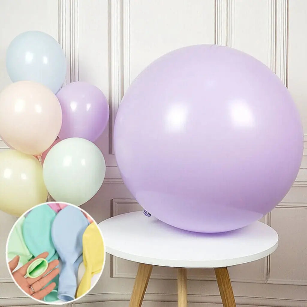 24" Jumbo Pastel Violet Purple Round Macaron Latex Balloon