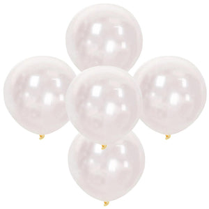 24-inch Jumbo Round Transparent Latex Balloons 5 pack