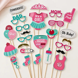 'It's A Girl' Baby Shower Photo Booth Props 25pk