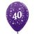 Metallic Purple Age 40 Latex Balloons 30cm 25pk