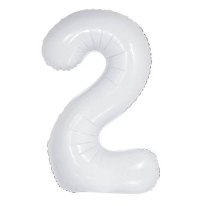16 inch White Number 2 Foil Balloons