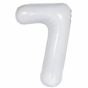 16 inch White Number 7 Foil Balloons