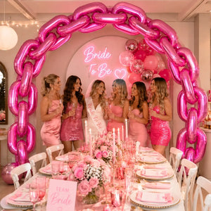 32-inch Jumbo Pink Chain Link Foil Balloon Garland