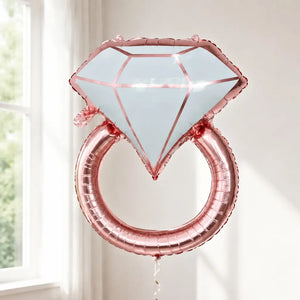 33-inch Giant Rose Gold Diamond Ring Foil Balloon