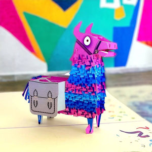 Handmade Purple Llama Pop Up Birthday Card - 3D Animal Pop Out Cards