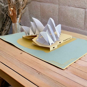 Handmade Sydney Opera House Australia 3D Pop Up Greeting Card - World Famous Building Pop Cards