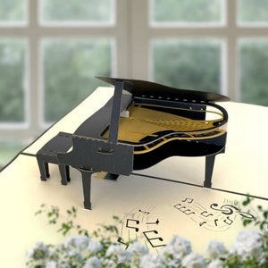 Online Party Supplies Australia Handmade Grand Piano 3D Pop Up Card - Pop Up Musical Instrument Cards