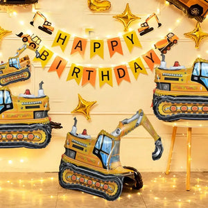 3D Standing Excavator digger Truck air filled Foil Balloon