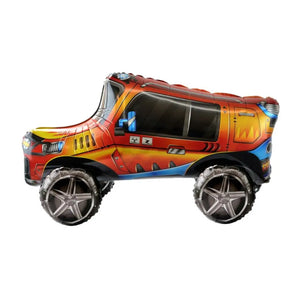 3D Freestanding Orange Monster Truck Foil Balloon