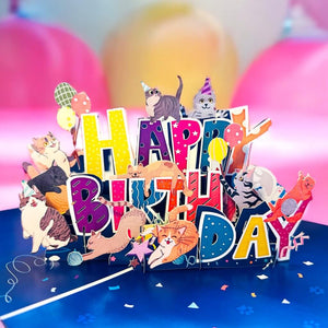 happy birthday Cat Birthday Party Pop Card