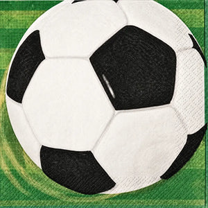 3D Soccer Ball Luncheon Napkins 16 Pack 33cm