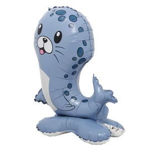 3D Standing Blue Seal Foil Balloon