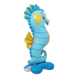 3D Standing blue yellow Seahorse Foil Balloon