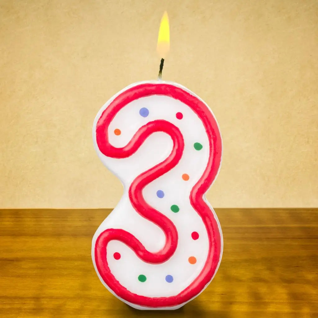3rd birthday party candle