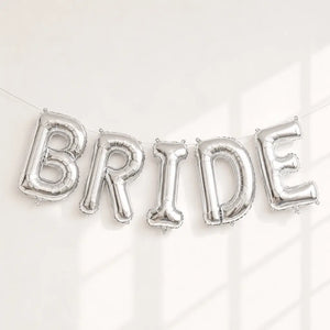 40-inch Jumbo Silver BRIDE Foil Balloon Banner