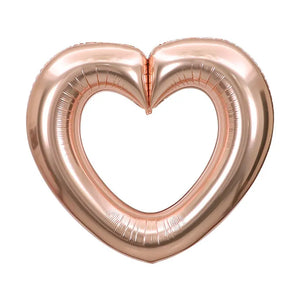 40-inch Jumbo Rose Gold Hollow Heart Foil Balloon