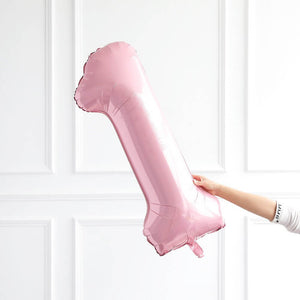 40-inch Jumbo Pastel Pink Number 1 Foil Balloon