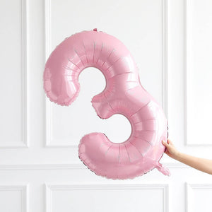 40-inch Jumbo Pastel Pink Number 3 Foil Balloon