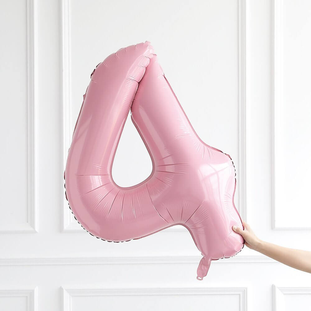40-inch Jumbo Pastel Pink Number 4 Foil Balloon