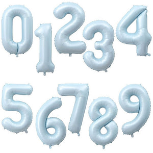 40-inch Jumbo Matte Blue Number 0-9 Foil Balloon