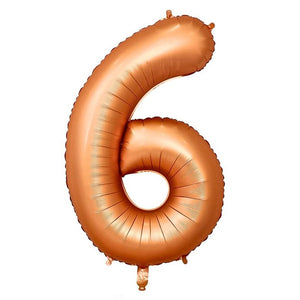 40 inch matte orange number 6 foil balloon