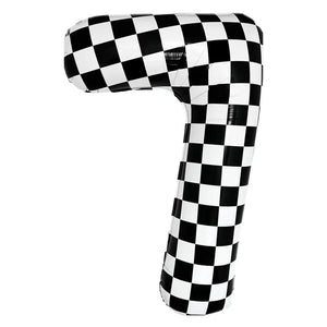 40-inch Jumbo Black & White Checked Number 7 Foil Balloon