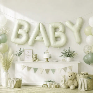 40-inch Jumbo Cream BABY Foil Balloon Banner