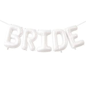 40-inch Jumbo White BRIDE Foil Balloon Banner