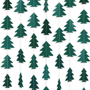 Dark Green Christmas Tree Paper Bunting 4m party decorations