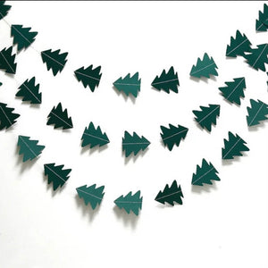 Dark Green Christmas Tree Paper Bunting 4m party decorations