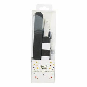 Black Hanging Decorative Paper Fan 4 Pack