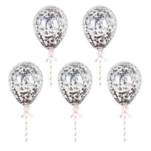 5-inch Mini Silver Confetti Balloon Cake Topper Kit