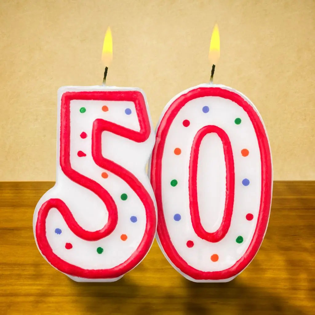 50th birthday party candle table decorations