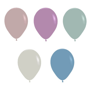 Pack of 10 Pastel Dusk Latex Balloons – 5-inch & 12-inch | Pink, Blue, Green, Purple, White