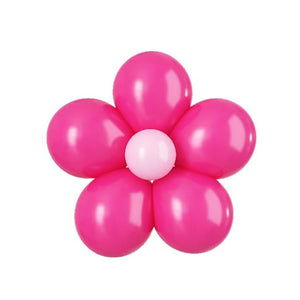 5-inch Daisy Latex Balloon Kit - hot pink
