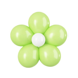 5-inch Daisy Latex Balloon Kit - LIME GREEN