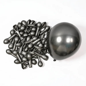 5 Inch Chrome Mini Latex Party Balloon 10 Pack - metallic chrome black