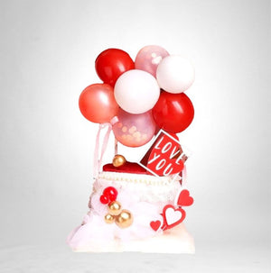 Mini Red & White Latex Balloon Garland Cake Topper Kit - Birthday, Wedding & Bridal Shower Cake Supplies and Decorations