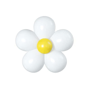 5-inch Pastel Daisy Latex Balloon Kit white