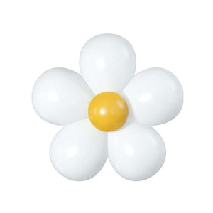 5-inch Pastel Daisy Latex Balloon Kit white