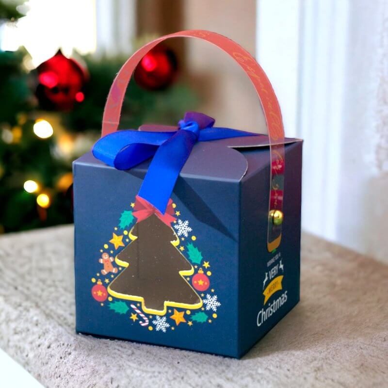 Blue Christmas Tree Treat Boxes 5pk
