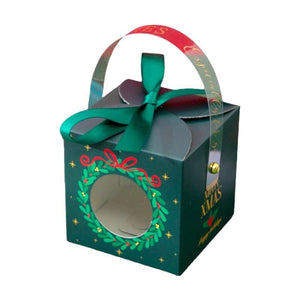 Green Christmas Wreath Treat Boxes 5pk