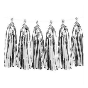 Metallic silver Foil Tassel Garlands - Online Party Supplies