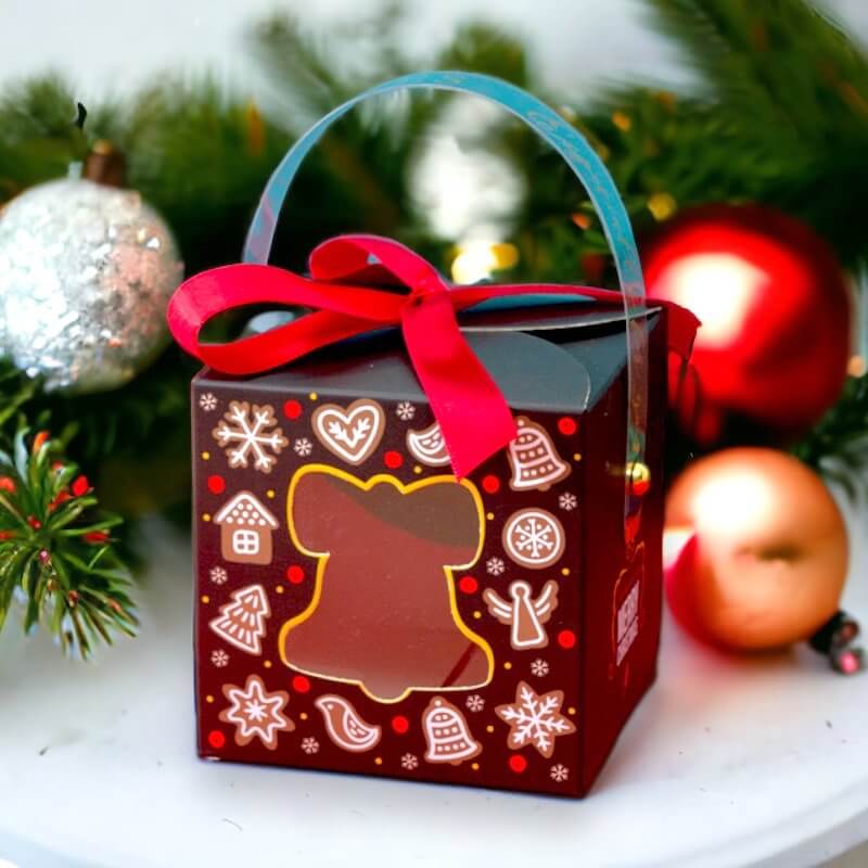 brown Christmas Bell Gift Boxes 5pk