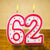 62nd birthday candle