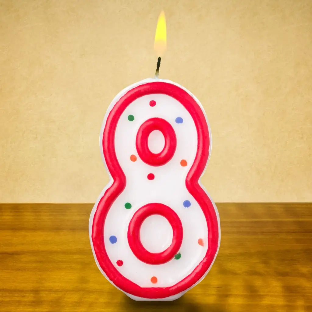 8th birthday candle