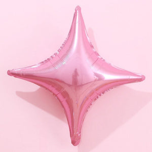 9-inch Pearl Pink Four Point Star Foil Balloons 10 Pack
